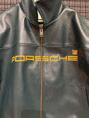 Jaqueta de Couro Aimé Leon Dore x Porsche 993 Turbo British Racing Green - Pronta Entrega