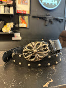 Cinto Chrome Hearts 105 CM Couro Liso Fivela Metal  - Pronta Entrega