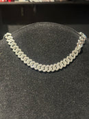 Corrente Cravejada Em Zicornia Cubica Prata 40 CM - Pronta Entrega