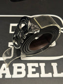 Cinto Ferragamo Preto Fivela Gancini Chumbo 120 CM  - Pronta Entrega