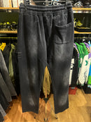 Calça Hellstar Moletom Destonado Preto/Vermelho - Pronta Entrega