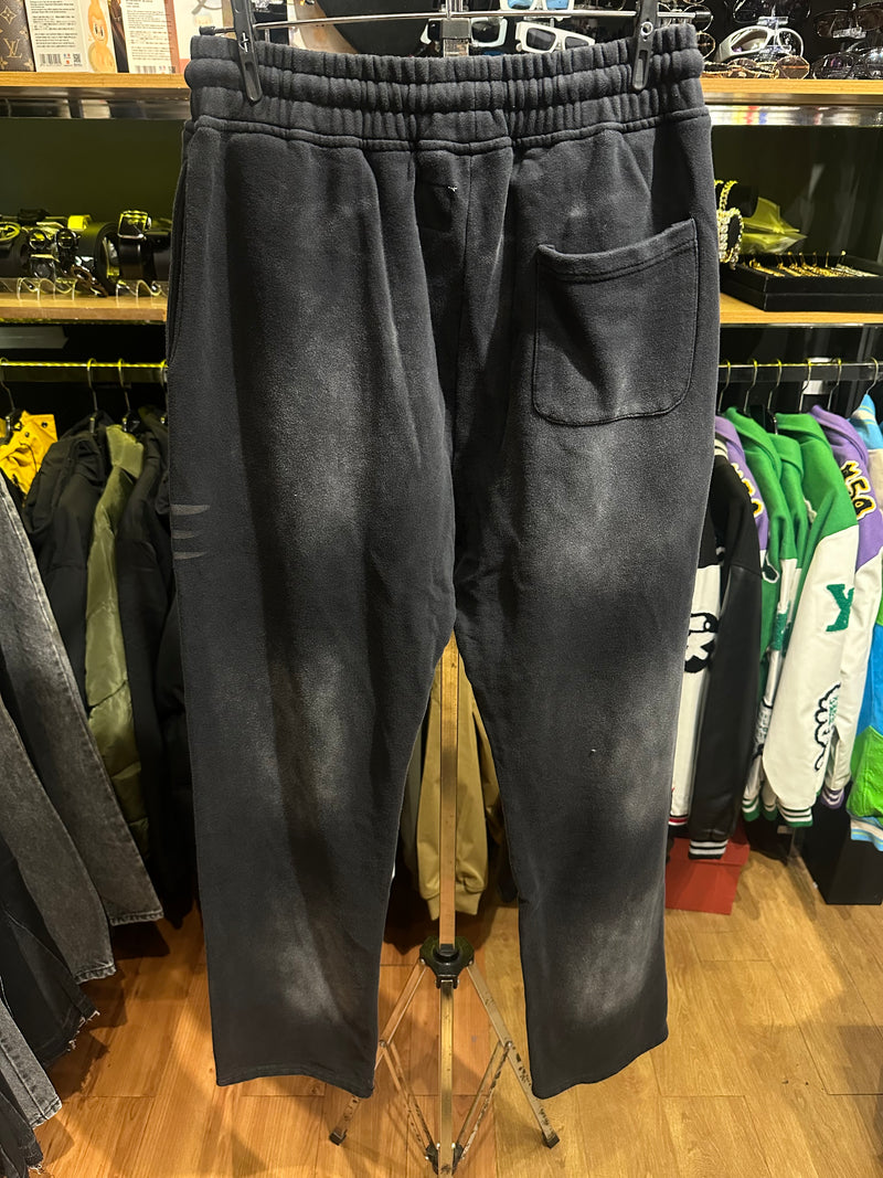 Calça Hellstar Moletom Destonado Preto/Vermelho - Pronta Entrega