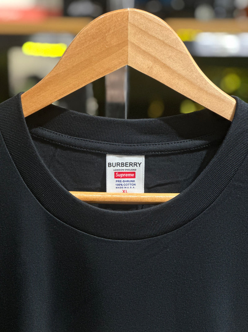 Camiseta SUPREME X Burberry Preta - Pronta Entrega