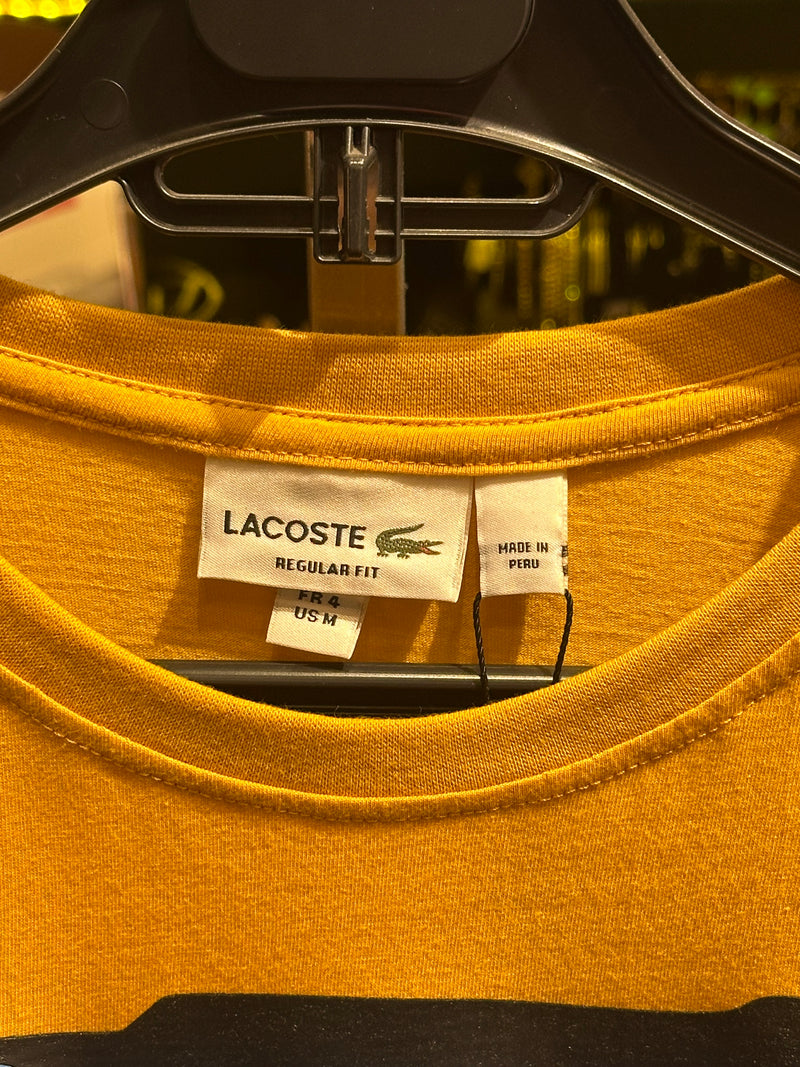Camisa Lacoste Amarela Logo Croc Blue - Pronta Entrega