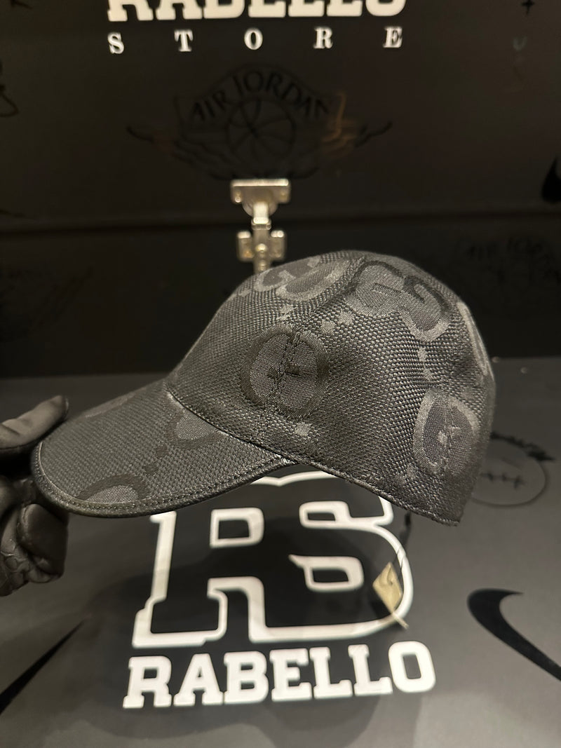 Boné Gucci Black Aba Curva Logo Grande - Pronta Entrega