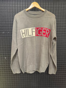 Suéter Tommy Hilfiger Cinza/Vermelho - Pronta Entrega