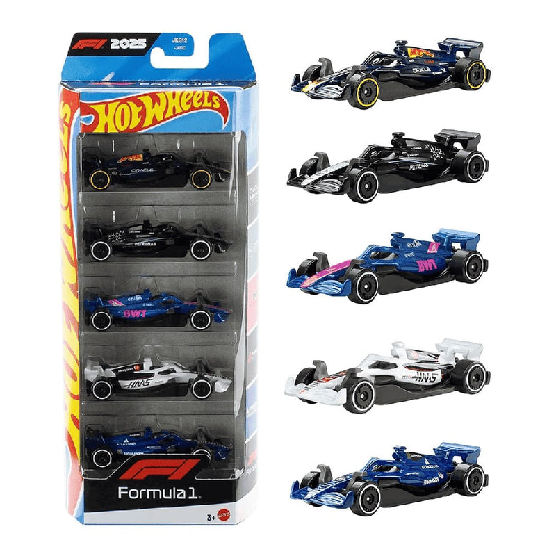 Carrinho HOT WHEELS FÓRMULA 1 2025 PACOTE COM 5 CARROS - MATTEL - Pronta Entrega