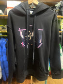 Moletom com Gorro Off-White Caravaggio Print Black Cyclamen - Pronta Entrega