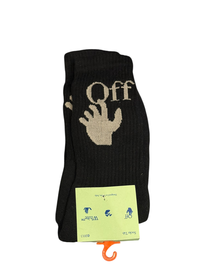 Meia Off White Cano Alto Black - Pronta Entrega