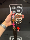 Cinto Chrome Hearts 105 CM Couro Bordado Collors - Pronta Entrega