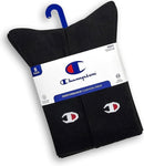 Meias Champion Pack 5 Uni Cano Alto Preto - Pronta entrega