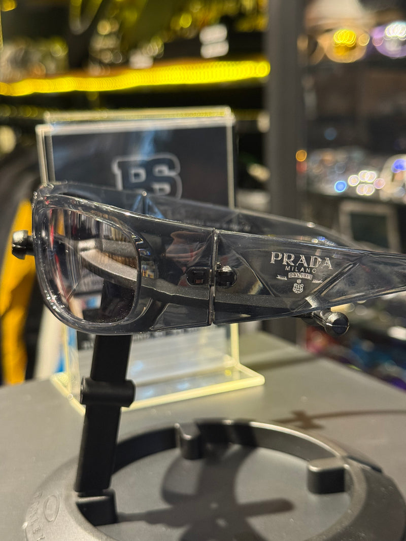 Óculos Prada Eyewear Cinza Lente Transparente  - Pronta Entrega