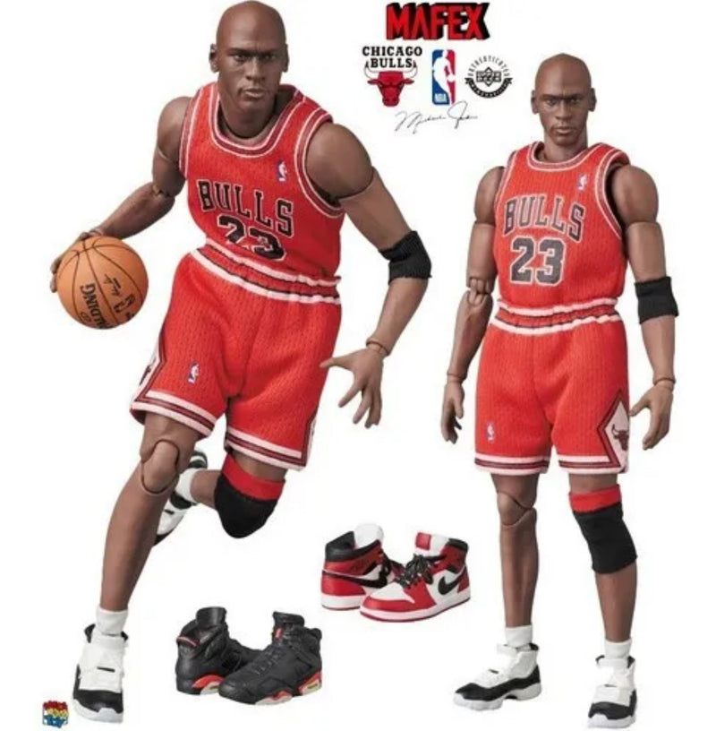 Action Figure Michael Jordan: Chicago Bulls NBA Uniforme Vermelho No. 100 Medicom Mafex - Pronta Entrega