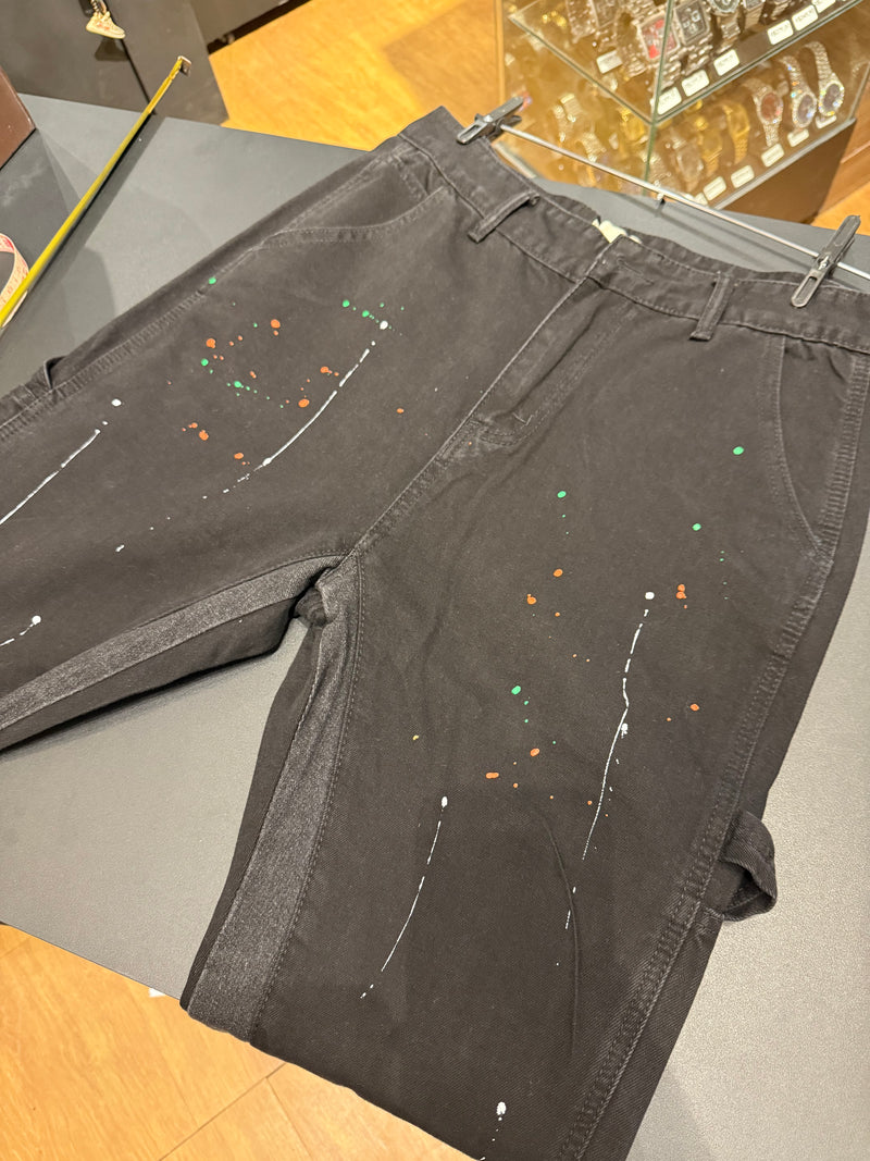 Calça Gallery Dept. Jeans Flare Preto com Respingos de Tinta - Pronta Entrega