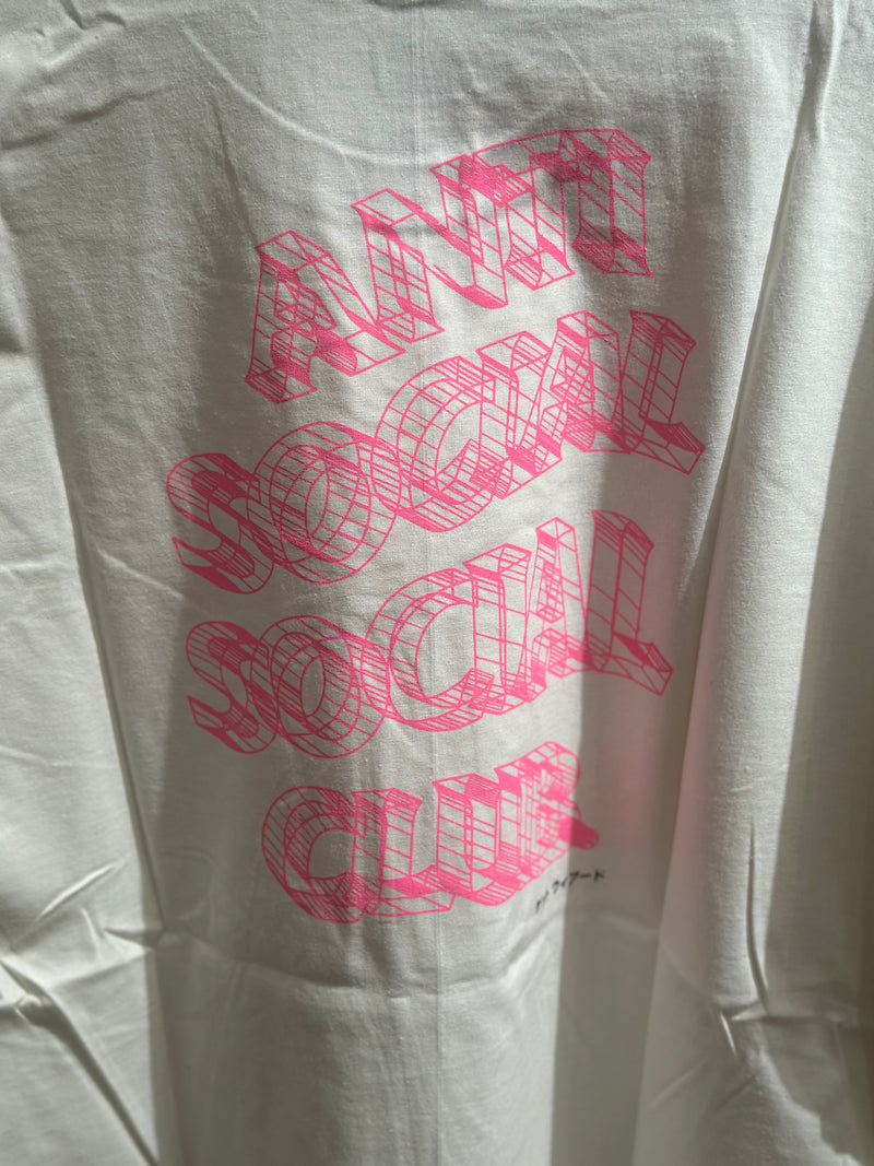 Camisa Anti Social Social Club Off White Logo Pink - Pronta Entrega