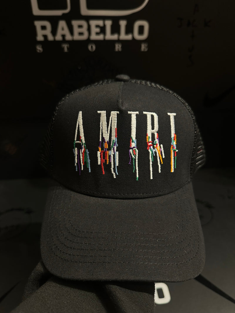 Boné Aba Curva Trucker Amiri Print Black - Pronta Entrega