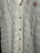 Conjunto Casablanca Crochê Camisa Manga Curta + Short White - Pronta Entrega