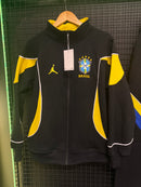 Conjunto Tracksuit Jordan Brasil Preto Amarelo 2026/27 - Pronta Entrega