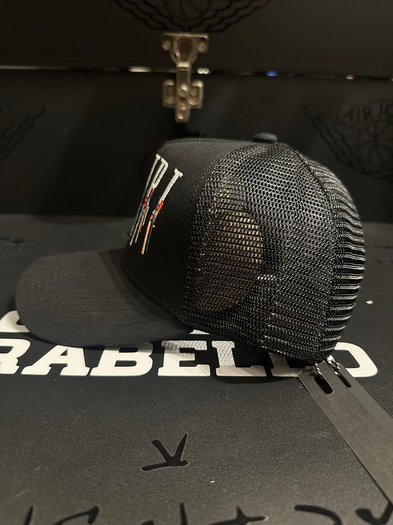 Boné Aba Curva Trucker Amiri Print Black - Pronta Entrega