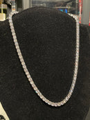 Colar Slim Cravejado Ice Zircônia Prata 55 CM - Pronta Entrega