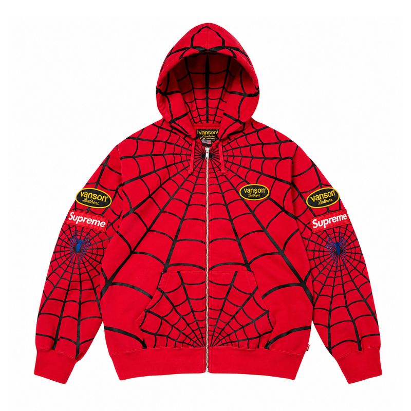 Moletom Vanson Leathers x Supreme Spider-Man Red - Encomenda