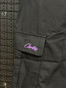Calça Corteiz Guerillaz Cargo Black/Purple - Pronta Entrega