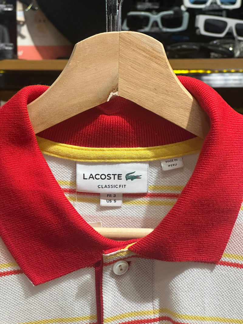 Camisa Polo Lacoste White/Red - Pronta Entrega