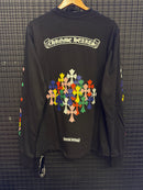 Chrome Hearts x Comme des Garçons MultiColor Cruz Cross Long Sleeve Black - Pronta Entrega