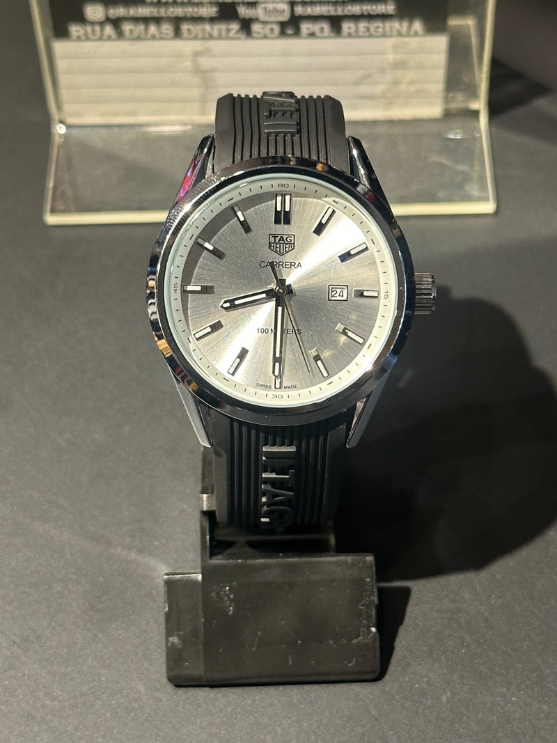 Relógio Tag Heuer Preto Fundo Branco - Pronta Entrega