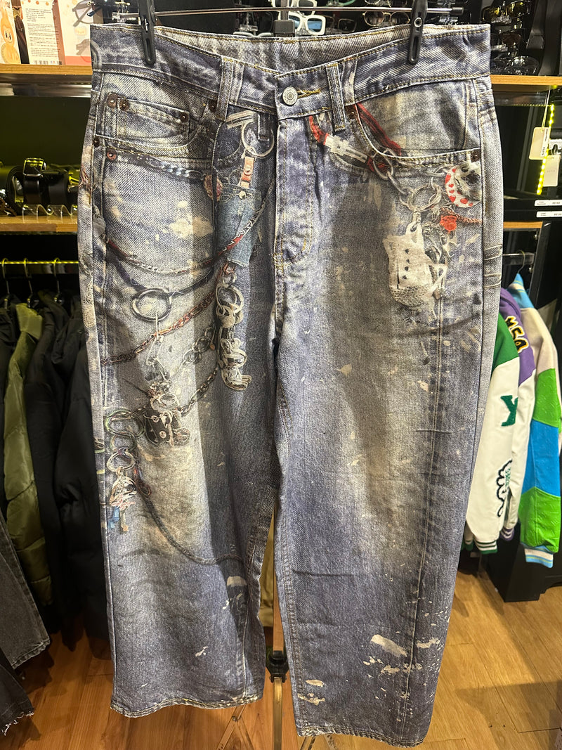 Calça Acne Studios Printed Keychain - Pronta Entrega