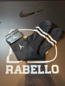 Meia Jordan Logo Cano Alto Listrado Preto - Pronta Entrega