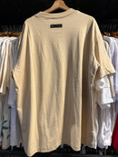 Camiseta Essentials Logo Oversized Bege - Pronta Entrega