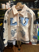 Jaqueta Varsity Louis Vuitton Creme  Bordado Multi Patches - Pronta Entrega