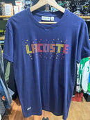 Camisa Lacoste Azul Logo Multicolor Party - Pronta Entrega