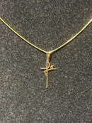 Corrente Veneziana Banhada Pingente “Fé” 25 CM - Pronta Entrega