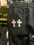 Calça Jeans Preta Chrome Hearts Patch Carpenter - Pronta Entrega