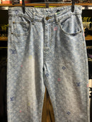 Calça Louis Vuitton By Tyler, The Creator Monogram Jeans Claro - Pronta Entrega