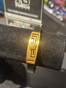 Pulseira Versace Black/Gold Couro 22 CM - Pronta Entrega