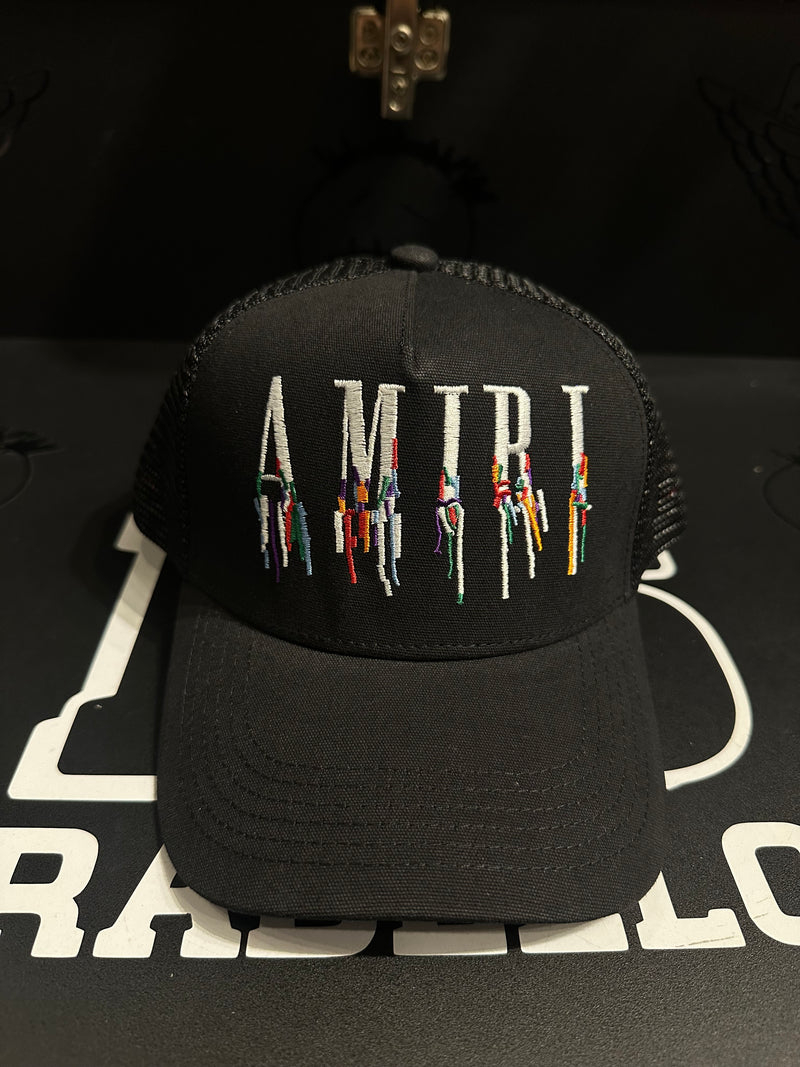 Boné Aba Curva Trucker Amiri Print Black - Pronta Entrega