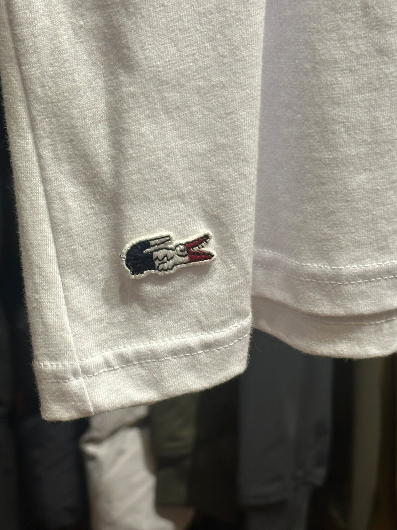 Camisa Lacoste Branco Logo Central White/Red - Pronta Entrega