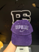 Boné Supreme X Nike Arc Corduroy 6 Panel Purple - Pronta Entrega