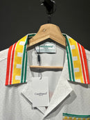 Conjunto Casablanca Seda Padronagem Monogramada Red Ring - Pronta Entrega