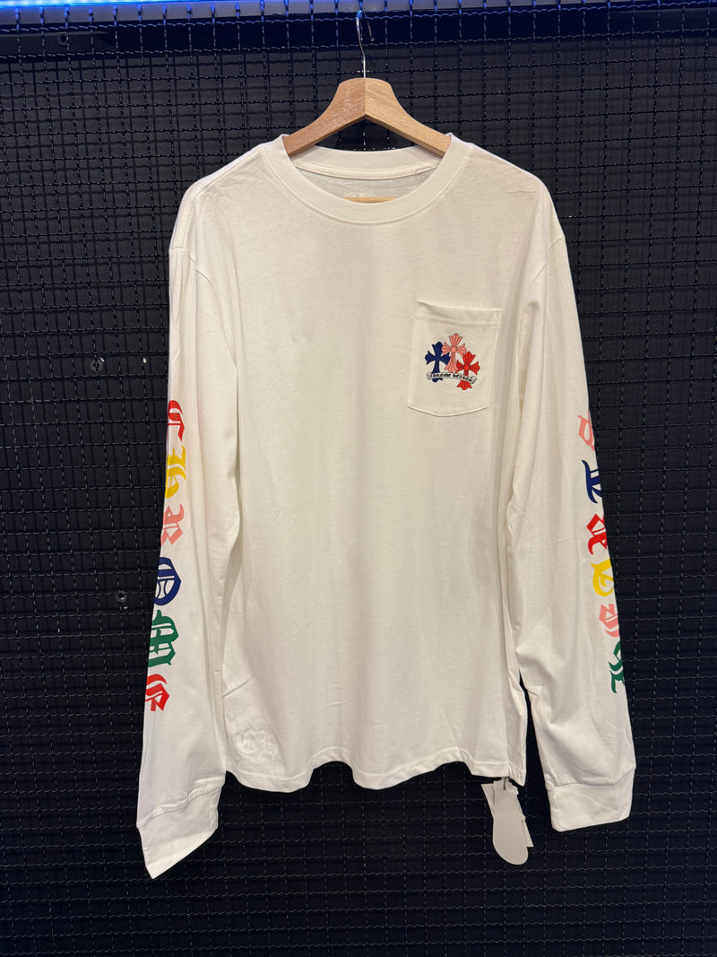 Chrome Hearts x Comme des Garçons Multi Color Cross Long Sleeve White - Pronta Entrega