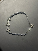 Pulseira Chrome Hearts Pérolas Prata Cruzes 19 + 5 CM - Pronta Entrega