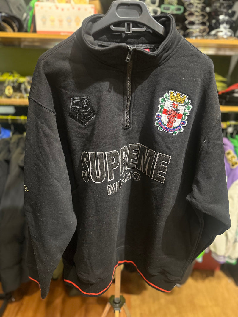 Jaqueta Supreme Pullover Half Zip Milano Preta - Pronta Entrega