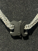 Corrente Dupla Prata Fecho Automático Black 40 CM - Pronta Entrega