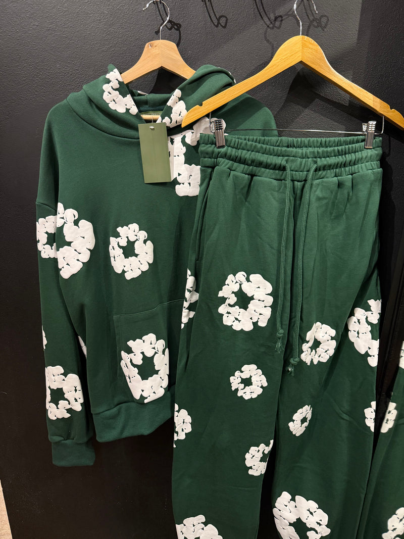 Conjunto Moletom Denim Tears The Cotton Wreath Green - Pronta Entrega
