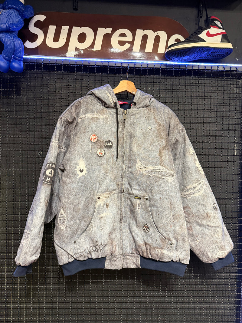 Jaqueta Supreme HJR Trompe L'oeil Hooded Work Jacket Blue - Pronta Entrega