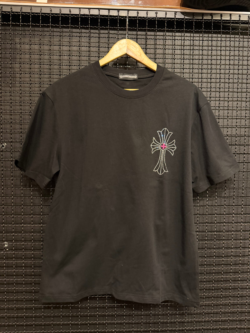 Camiseta Chrome Hearts Back Flower Cruz Black - Pronta Entrega