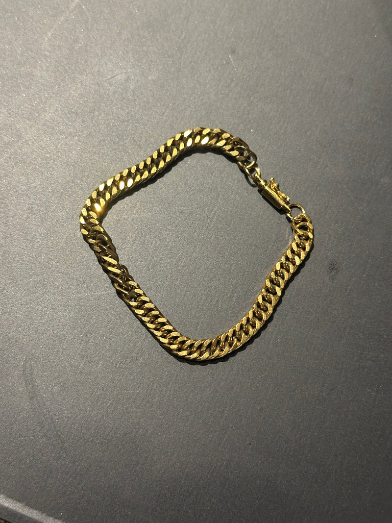 Pulseira Groumet Prata Fecho Trava 20 CM - Pronta Entrega